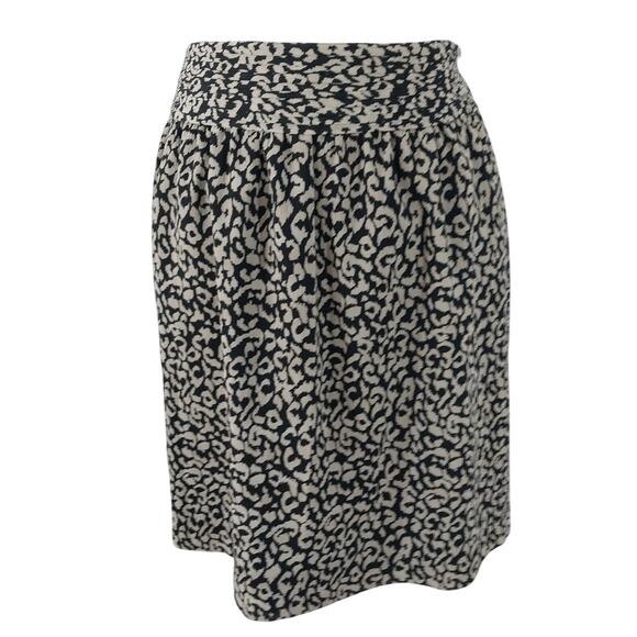NWOT! ANN TAYLOR LOFT! BLACK AND TAN TAUPE LEOPARD, WIDE WAIST FULL SKIRT! SZ 12 - Picture 2 of 8
